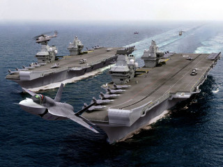Aircraft carrier ocean ships plane - a plane in the air free wallpaper