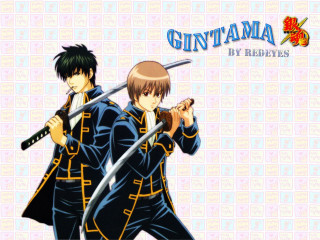 Anime characters swords floral background - two anime character free wallpaper