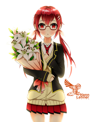 Girl red hair bouquet flowers - free flowers wallpaper for mobile
