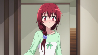 Girl red hair green shirt 2 - a hallway free wallpaper