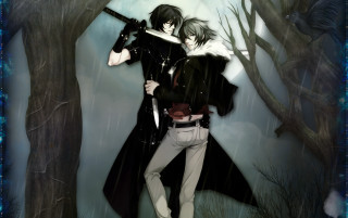 Couple people rain swords wolf - the rain free wallpaper for desktop