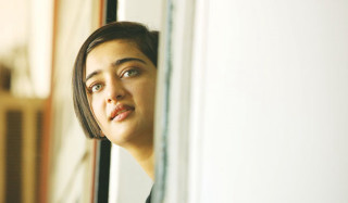 Woman looking out window empty - empty free wallpaper