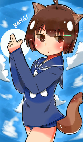 Cartoon character cat head blue - furry free wallpaper for mobile