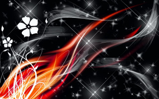 Black background red orange swirl - swirl free wallpaper