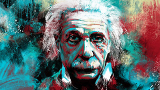 Albert painting red blue black - a white face free wallpaper
