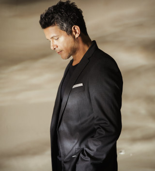 Man suit cellphone cloudy sky - his cell phone free wallpaper for tablet