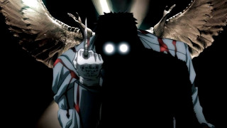 Man wings flashlight demon face - a demon face free wallpaper