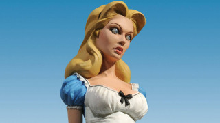 Statue woman blue dress bow - a statue of a woman free wallpaper for desktop