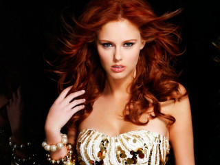 Woman red hair gold dress - constanceanne parker free wallpaper