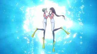 Anime characters floating water together - the water together free wallpaper