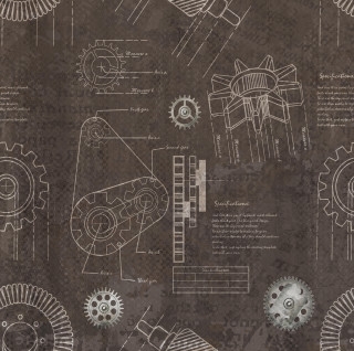 Gears drawing brown background black - steampunk free wallpaper for tablet