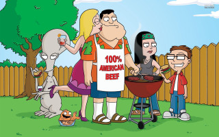 Family bbq dog man cooking - a family free wallpaper