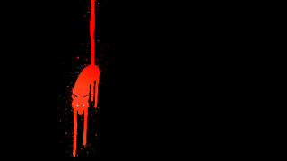 Blood dripping spoon black background - a blood free wallpaper