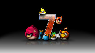 Seven angry birds black background 2 - angry bird free wallpaper