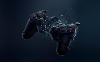 Video game controller flying debris - debris free wallpaper