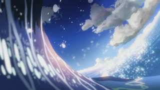 Blue sky clouds stars wave - chiho aoshima free wallpaper