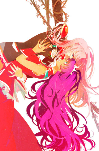 Anime couple hugging flowers hair - a couple of anime characters free wallpaper for mobile
