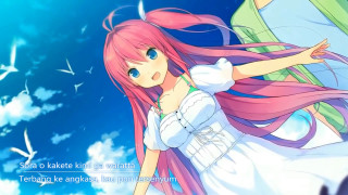 Girl pink hair white dress 2 - her arm free wallpaper for desktop