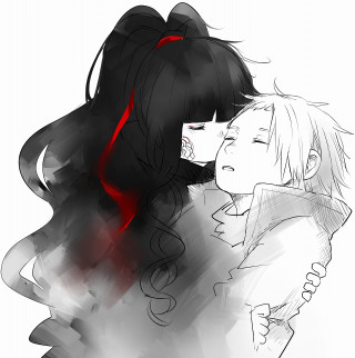 Anime couple hugging red light - a red light free wallpaper for tablet