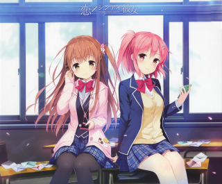 Anime girls bench room windows - a bench in a room free wallpaper