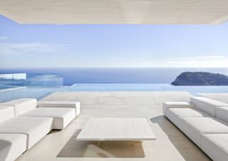 White couch table ocean view - andreas gursky free wallpaper