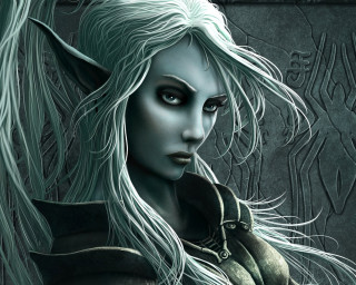 Woman white hair horned face - horn and horns free wallpaper