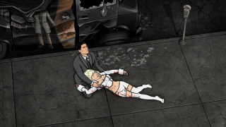 Man woman ground car bat - the ground behind them free wallpaper for desktop