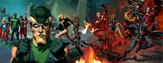Costume masks group fire background - alex ross free wallpaper for desktop