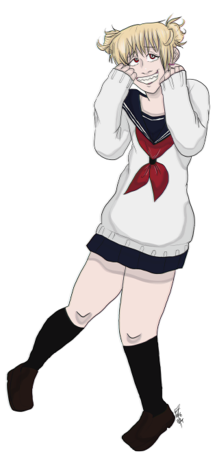 Anime yandere schoolgirl redbow blonde - black skirt free wallpaper for mobile