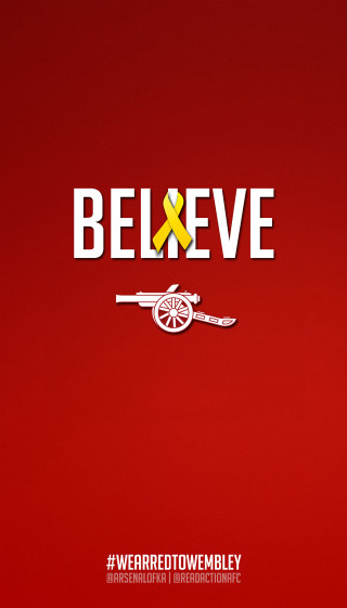 Red background yellow ribbon believe - ribbon free wallpaper for mobile
