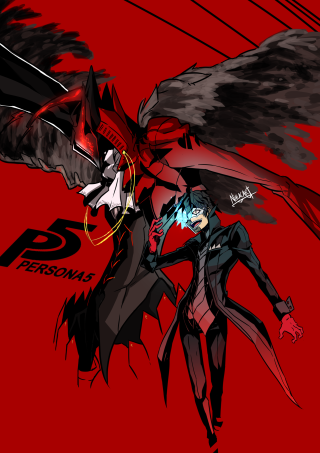 Man demon face tail drawing - digital art free wallpaper for mobile