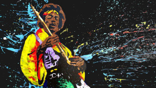 Man playing guitar water paint - artgem free wallpaper