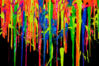 Black background multicolored paint dripping - albert irvin free wallpaper