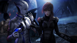 Sci fi female characters futuristic - one holding free wallpaper
