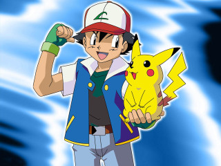 Young man holding pikachu pokemon - a baseball cap free wallpaper
