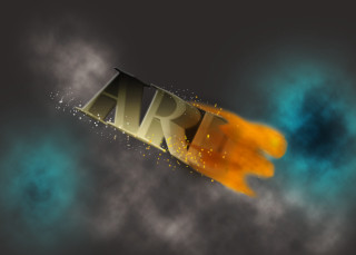 Rocket arr blue yellow background - artist free wallpaper for desktop