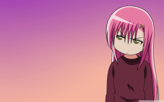 Pink haired girl green eyes 5 - angry free wallpaper