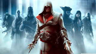 Foggy group hooded illusionism armor - game art free wallpaper for desktop