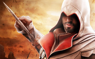 Man hooded outfit sword yellow - farid mansour free wallpaper