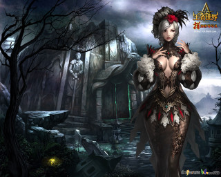 Woman costume creepy house creepy - chen hong free wallpaper