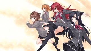 Anime girls group pointing camera 2 - the other pointing free wallpaper