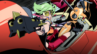 Cartoon character gun car woman - cyberpunk art free wallpaper for desktop