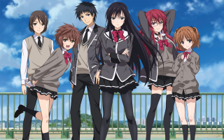 Anime girls balcony fence blue - a balcony free wallpaper