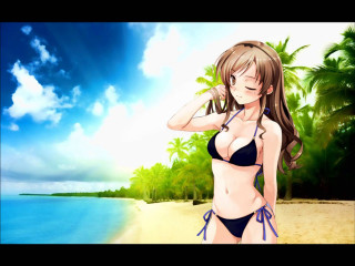 Woman bikini beach ocean palm - a beach next free wallpaper