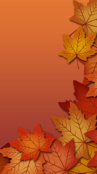 Leaves table red background red - free autumn wallpaper for mobile