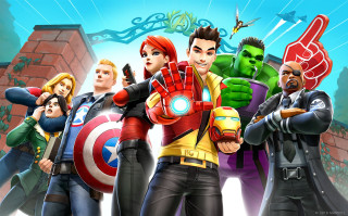 Group people building sign avengers - assemblage free wallpaper