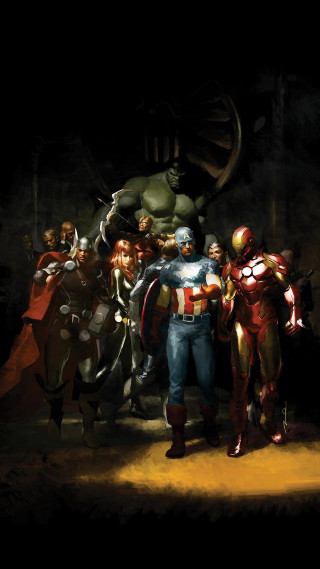 Avengers characters giant statue dark - free cyberpunk wallpaper