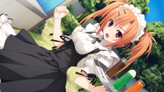 Chizuko orange hair black dress - orange hair free wallpaper for desktop