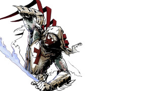 Man white suit sword red - ashley wood free wallpaper
