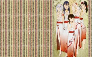 Women red white dresses striped - a group of women free wallpaper